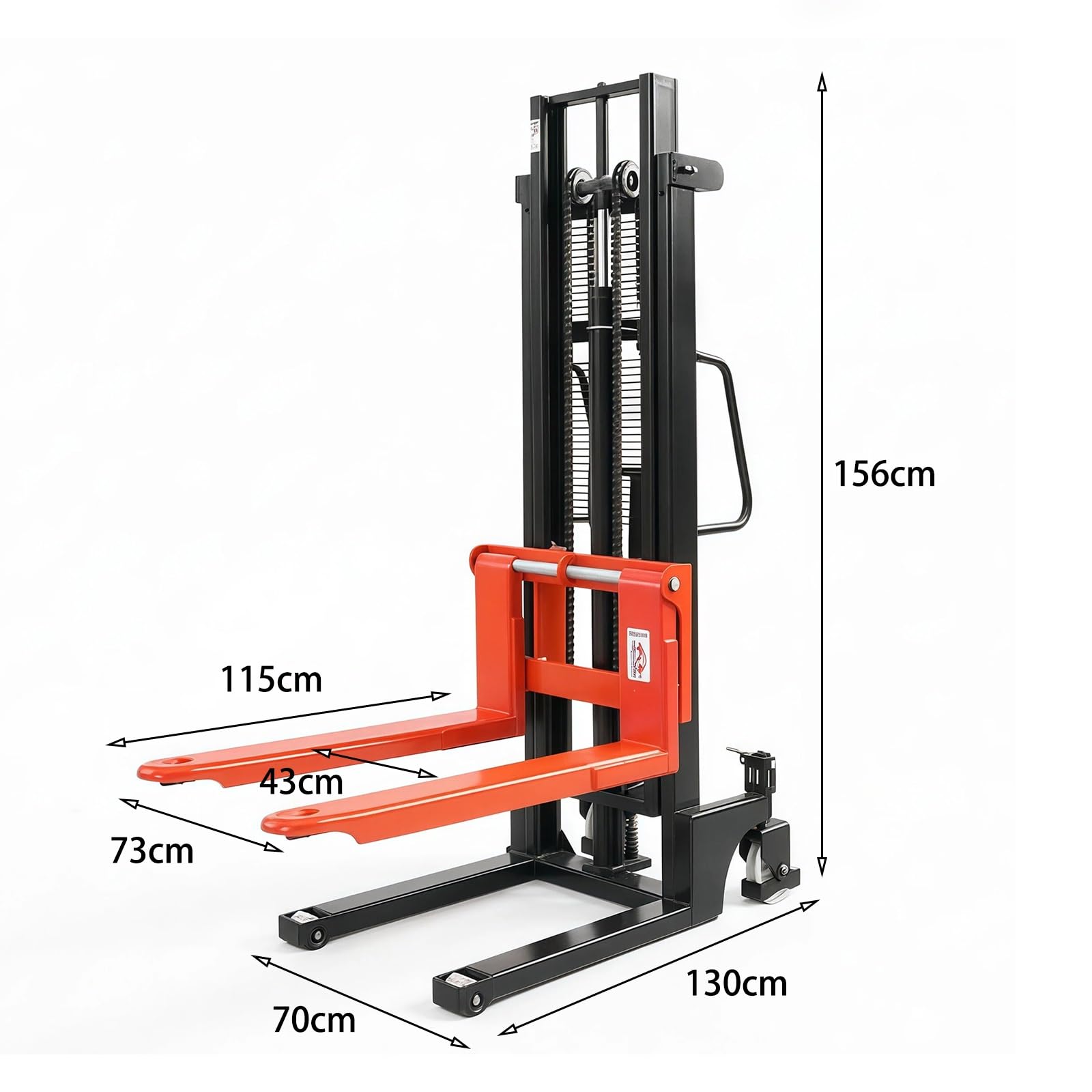 Wózek paletowy Wózek paletowy typu push 2000 kg Podwójny maszt widłowy 115 cm do magazynowania w fabryce logistycznej