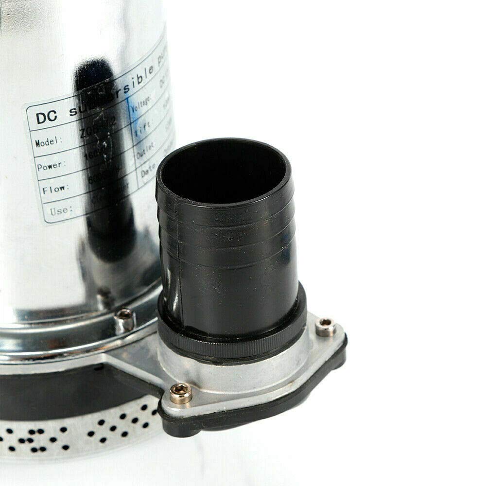 OUKANING Pompa Sommersa 12V in Acciaio Inox Pompa Sommersa 160W (6000L/H)