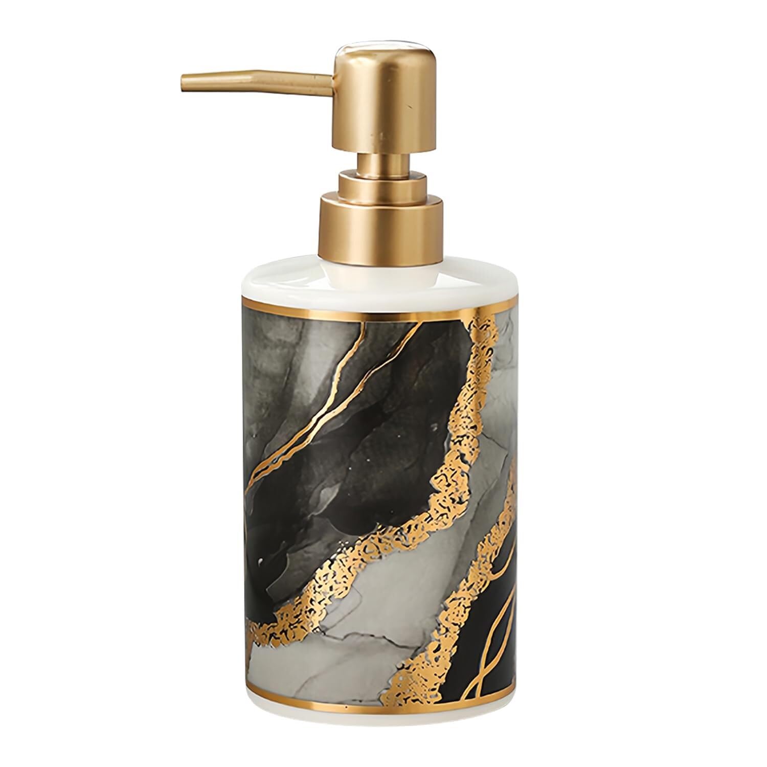 Yofab D Countertop Ceramic Soap Ispenser With Pump 400Ml Refillable Lotion For Bathroom Vintage Bathroom Ecor(D)