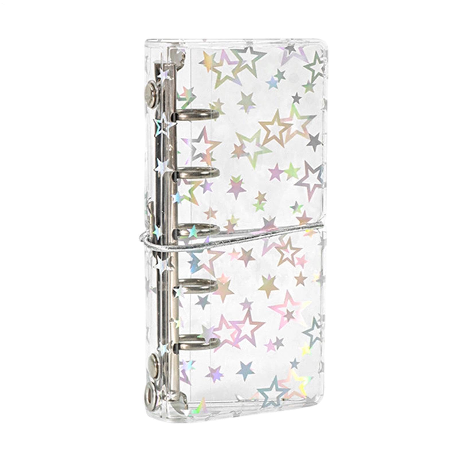 Binder Transparent Diary – Refillable Movable Sheet Protector for Agenda with Elastic – Diary Binder with Rings 2.5 cm – for Home Office School Travel Students Teenagers Boys and Girls