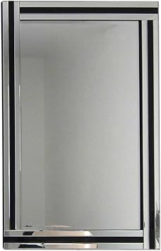 Modern Black And Silver Triple Bevelled Wall Mirror 3Ft3 X 2Ft3 (70cmx100cm)
