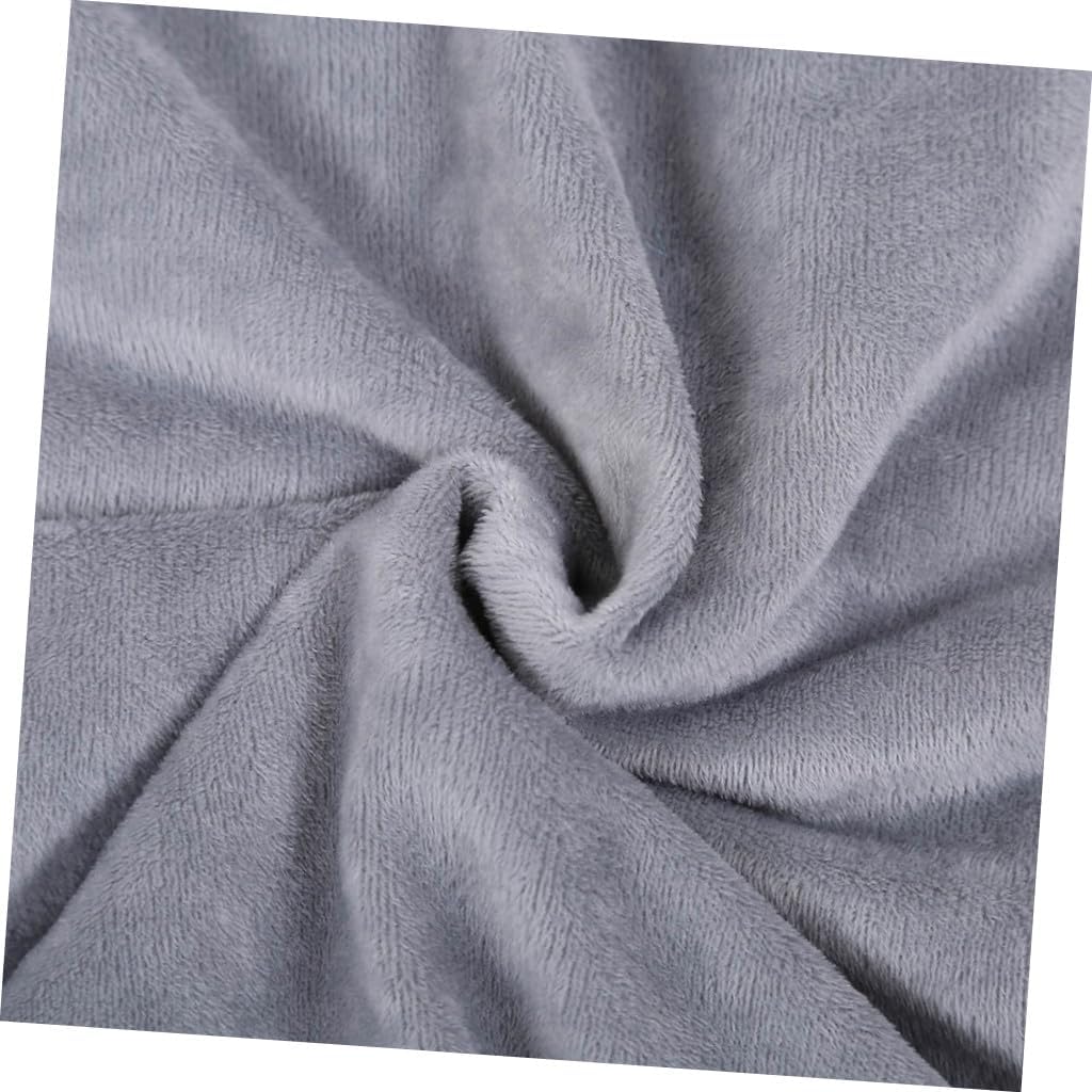 Warm Solid Fleece Baby Blanket Plush Fleece Throw for Bed Couch Camping 160x130cm Light Grey