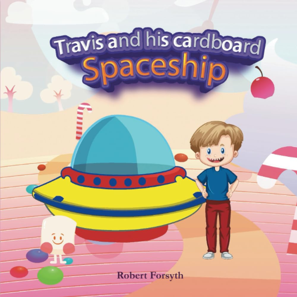 Travis and his cardboard spaceship.