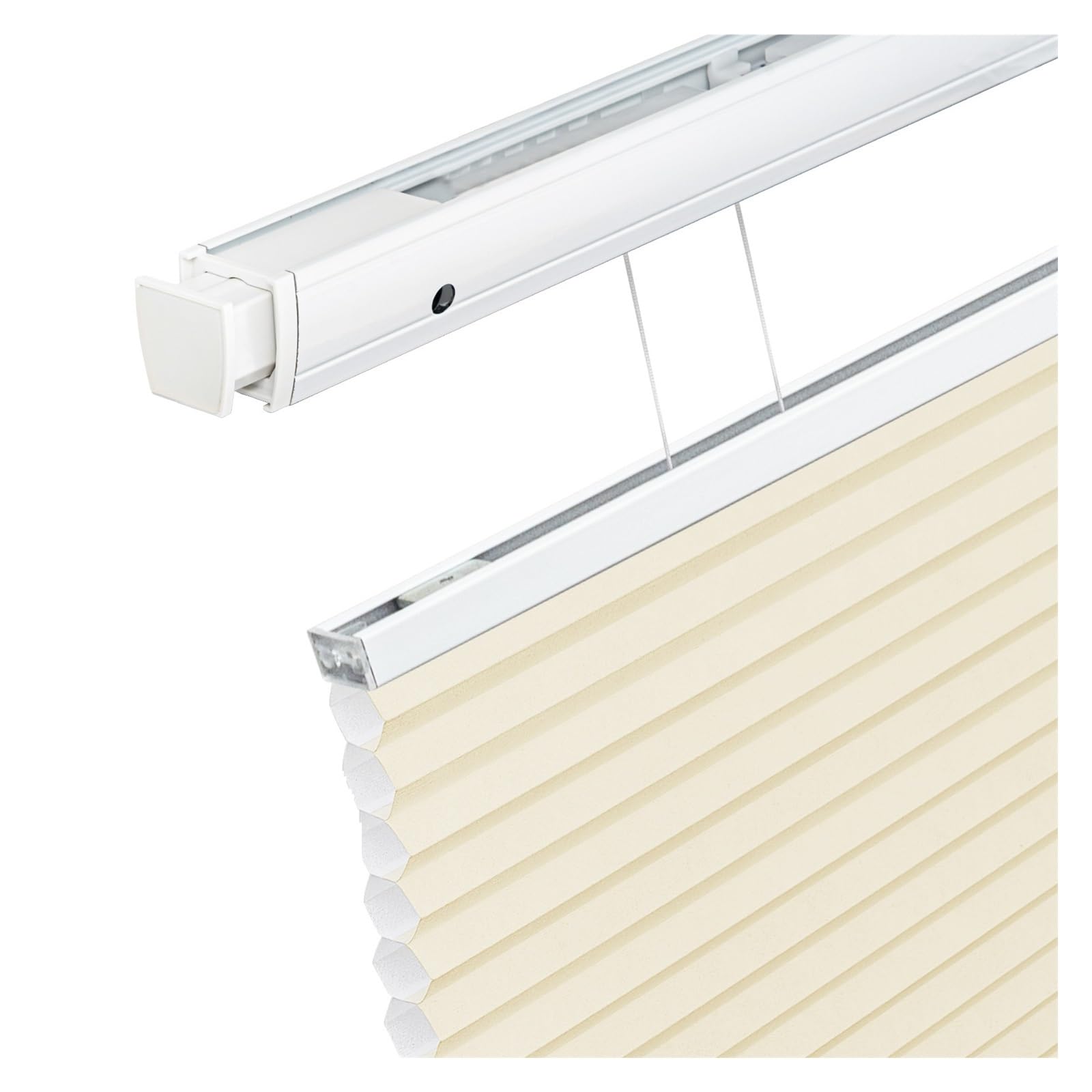 No Drill Blind Top Down Bottom Up Honeycomb Shades No Drill No Tools Cellular Pleated Blinds Cordless Light Filtering Window Shades(Cream,100x120cm)