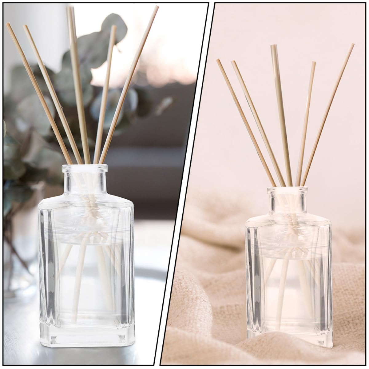 Lurrose Flaconi Diffusore Aroma 150ml in Vetro Trasparente Spesso Set da 3 Bottiglie Vuote per Aromaterapia Casa Ufficio Decorazione Soggiorno