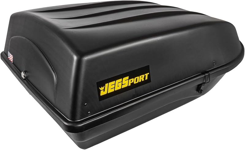 18 cu. ft. Rooftop Cargo Carrier, Weatherproof Hard Shell, 110 lb. | 18 Cubic Ft, Weighs 28 lbs. (empty), 3-Point Locking System, Heavy Duty Plastic