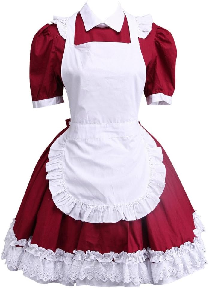 Hugme Cotton Dark Red and White Cosplay Lolita Dress