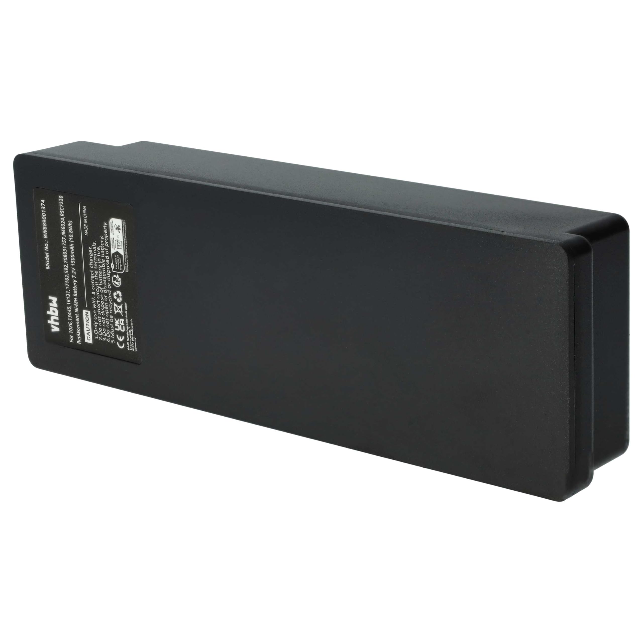 vhbw 5X batería Compatible con Scanreco BS590, 960, 16131, 790, 592, 590 Mando a Distancia Industrial (1500 mAh, 7,2 V, NiMH) - Negro