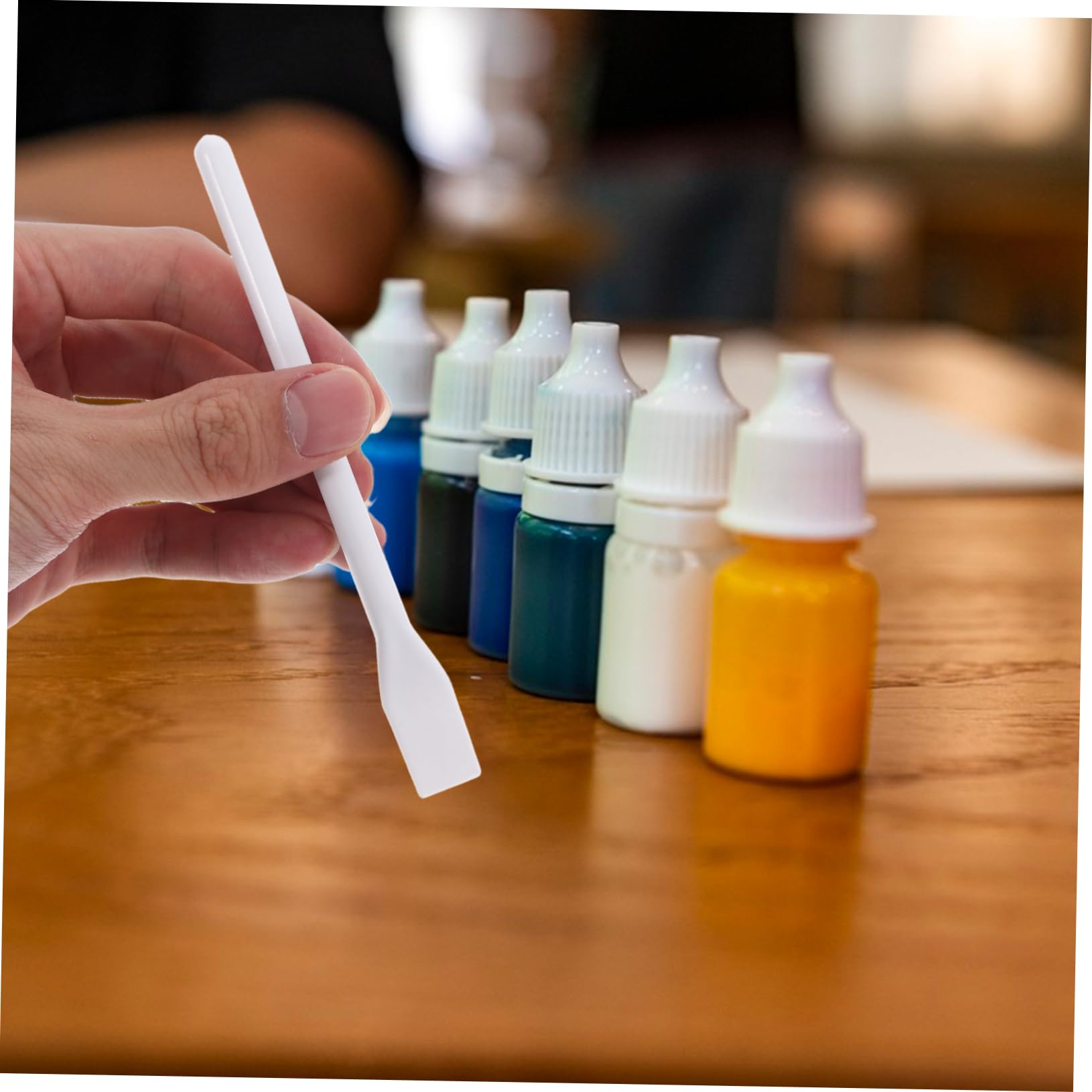 10pezzi Spatole in Plastica Per Colla Applicatori Cosmetici Strumenti Di Miscelazione Per Utensili Per Artigianato Trucco Cura Della Raschiamento Da Barattoli