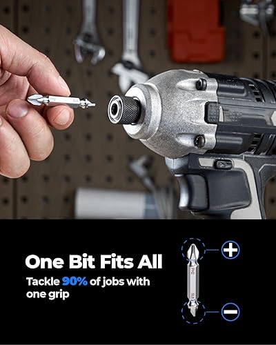 Vista 30 de toolant Puntas de destornillador Phillips antideslizantes, puntas de destornillador de impacto magnéticas antideslizantes #2 con puntas mecanizadas