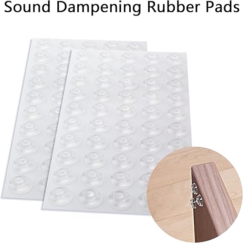 Miniatura 7 de Bivethoi Almohadillas de amortiguación de sonido  100 piezas  Parachoques autoadhesivos transparentes en forma de puntos circulares para puertas de
