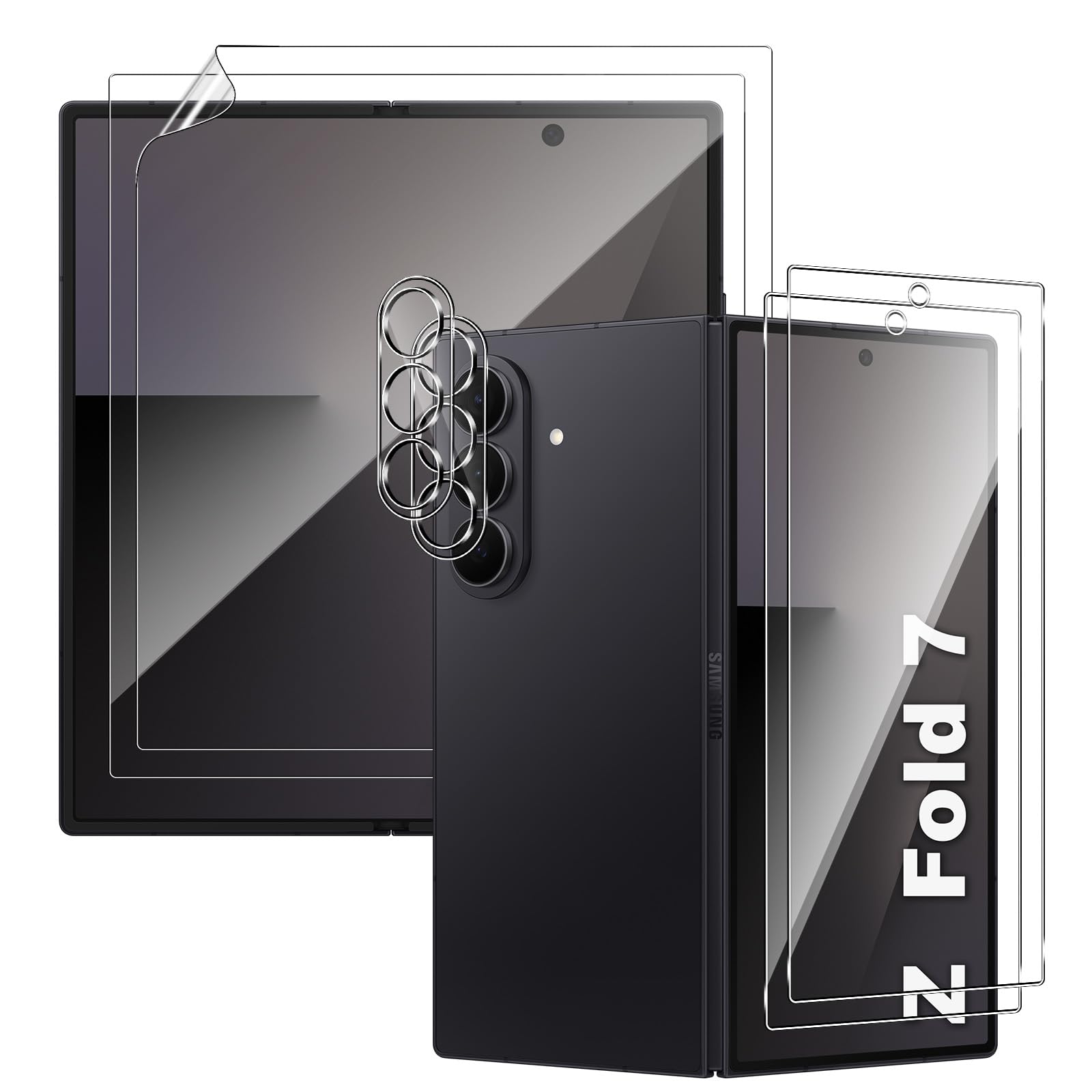 【2+2+2枚セット】Galaxy Z Fold7 フィルム(4枚)+カメラフィルム(2枚) Galaxy Z Fold7 対応 保護フィルム TPU素材+強化ガラス 傷つけ防止 9H硬度 耐衝撃 疎水疎油 指紋·汚れ防止 液晶画面 超高透過率 全面保護 自動修復 指紋認証対応 高感度タッチ 気泡なし 自動吸着 貼り付け簡単