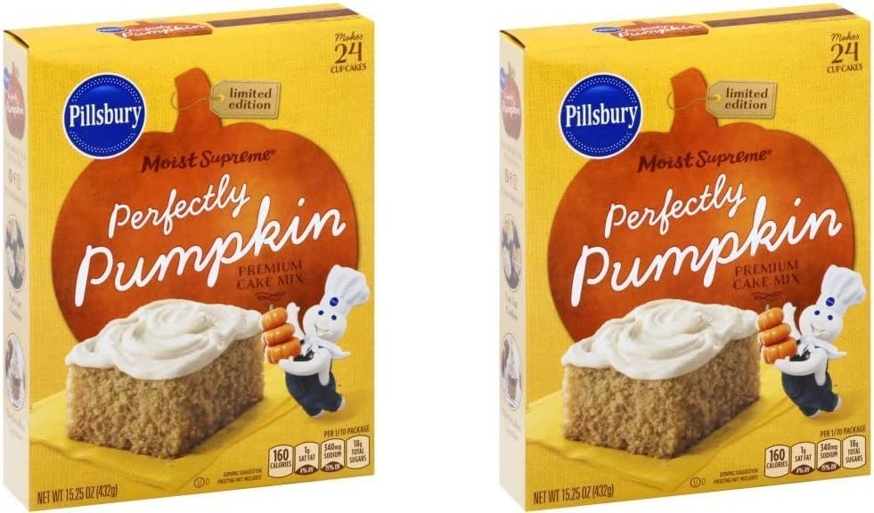 PillsburyMoist Supreme Perfectly Pumpkin Cake Mix - Limited Edition (1 Pack of 2 Boxes)