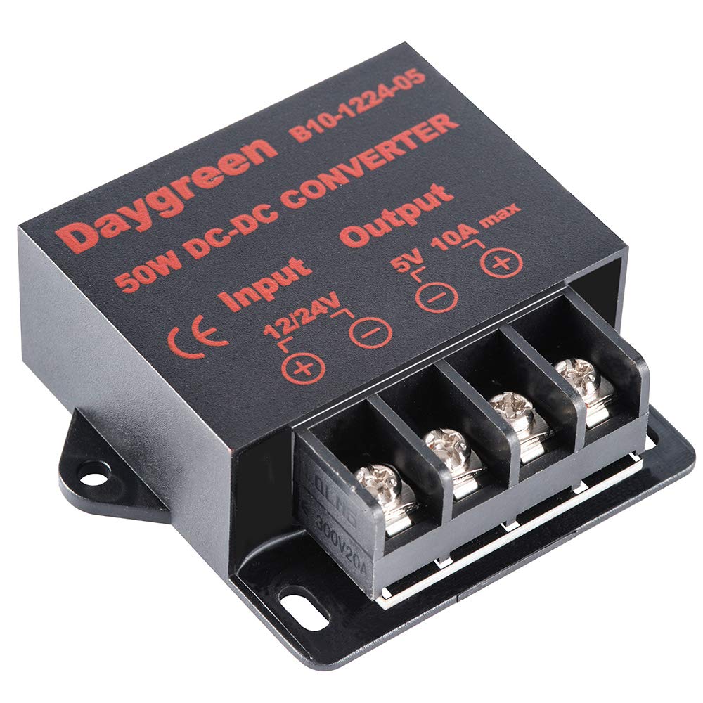 Voltage Regulator DC 12V 24V Step Down to DC 5V Buck Transformer Converter (12V/24V to 5V 10A)