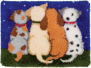 Latch Hook Kits for Adults Rug, 52X38cm DIY Rug Making Kit for Adults Color Printed Latch Kits, Kids Latch Hook Rug Kit, Dogs Carpet Crochet Kits, Latch Hook Craft Kits, Latch Hook Cushion Kits