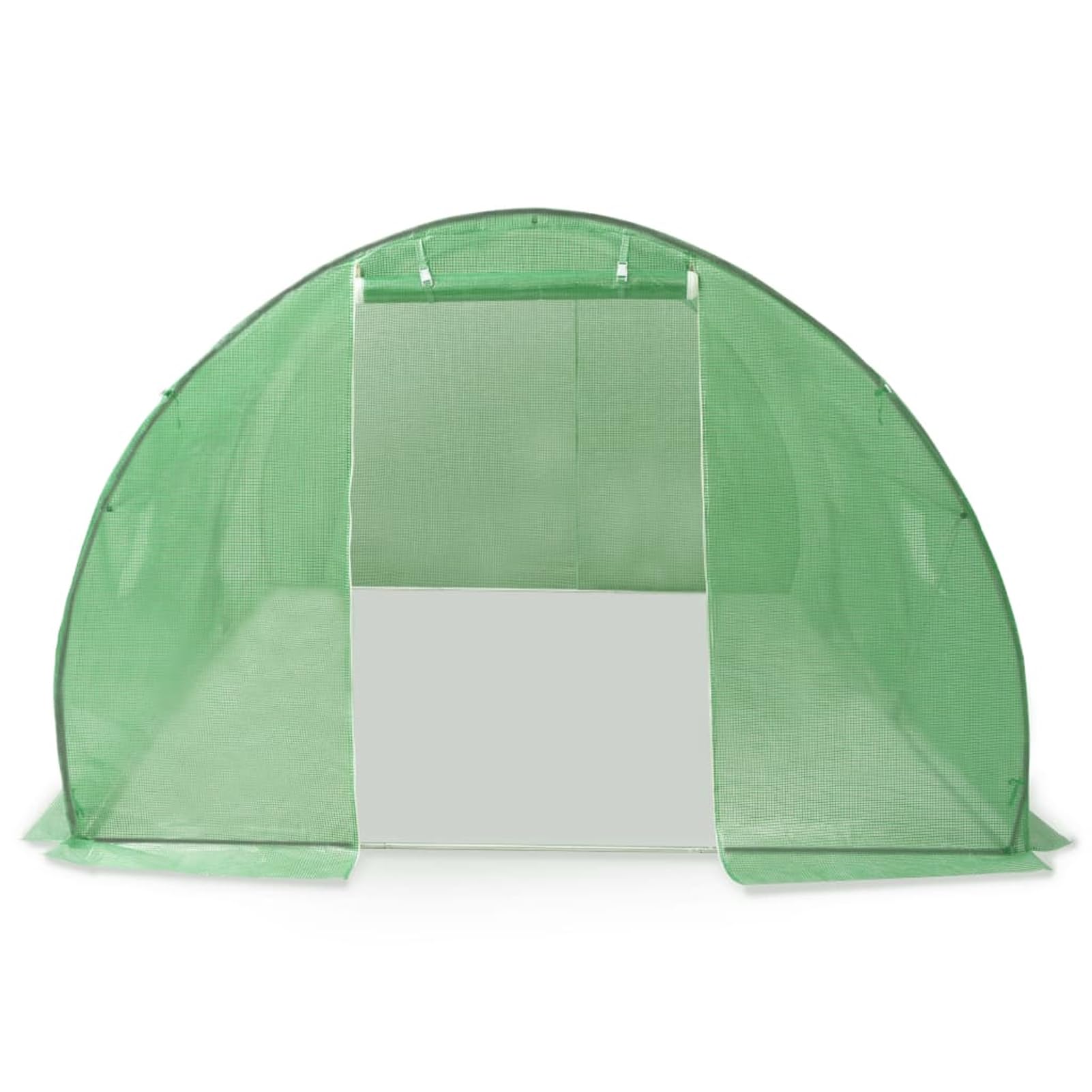 Szklarnia 450 x 300 x 200 cm – 13,5 m², duży domek na rośliny z siatki PE 140 g/m² i ocynkowanej stali, zielona, z okienkami wentylacyjnymi, do uprawy warzyw i owoców