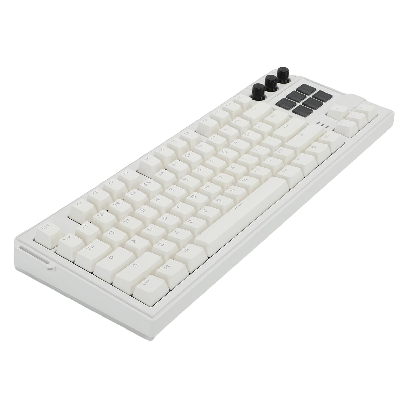 Topiky Przewodowa Klawiatura Mechaniczna USB, Układ 75%, 78 Klawiszy, w Tym 6 Programowalnych Klawiszy LCD, Wymienialne na Gorąco, Podświetlane RGB Przełączniki, Klawiatura Gaming (WHITE)