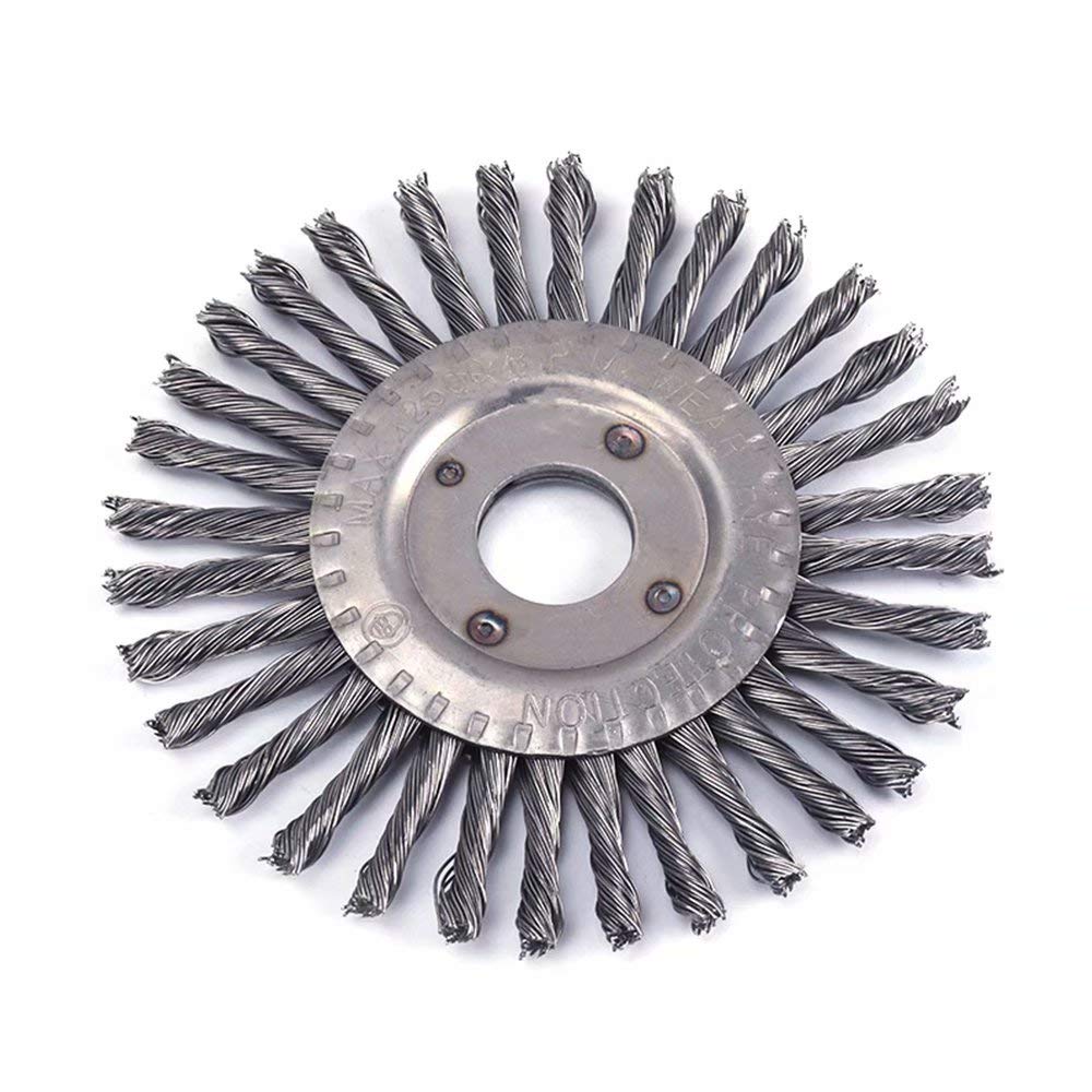 Buy 4 Inch Twisted Wire Wheel Brush with 7/8" Bore Knotted Wire Brush for Metal Polishing