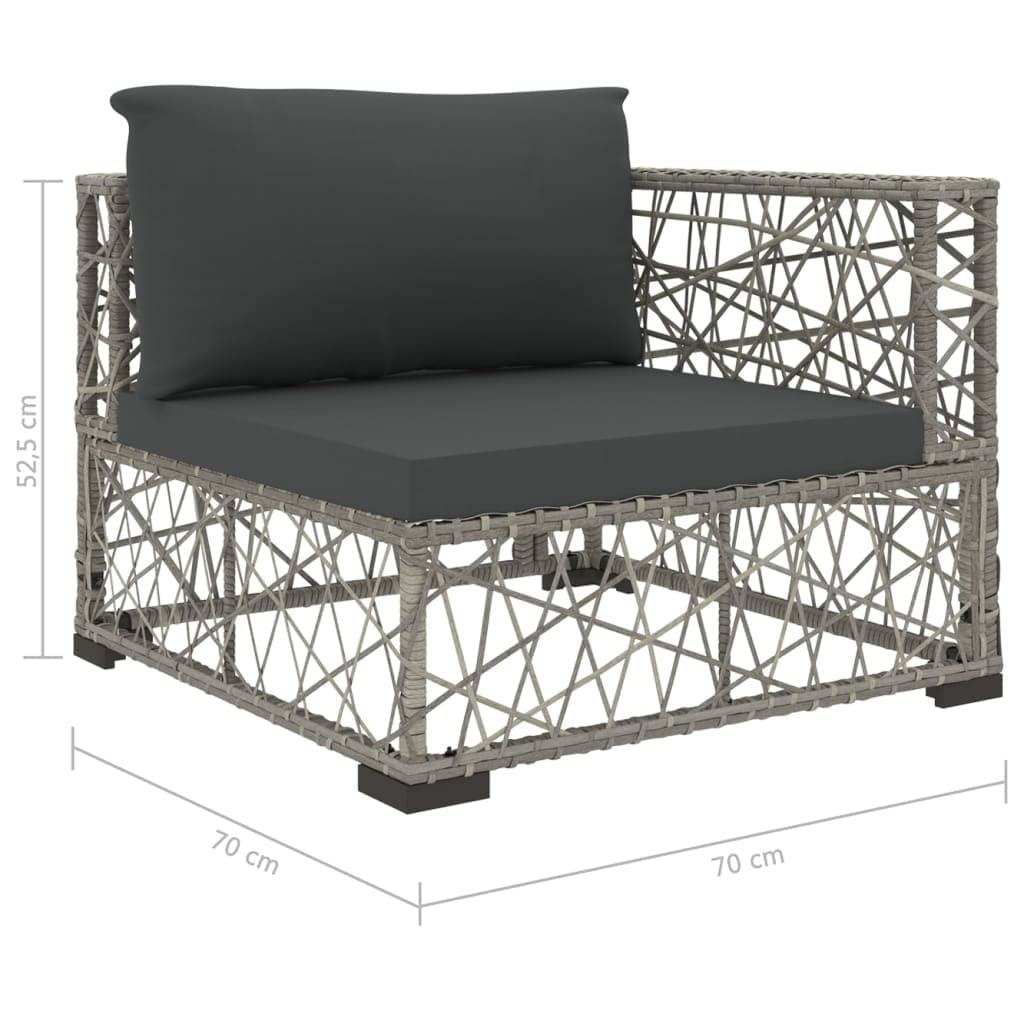 vidaXL - Gartenmöbel-Sets - 5-tlg. Garten-Lounge-Set mit Auflagen Poly Rattan Grau