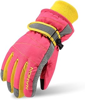 Guantes de esquí térmicos resistentes al viento y a la lluvia, para hombre, mujer, niños