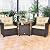 HAPPYGRILL 3 Pieces Patio Conversation Set, Outdoor Furniture Set PE Rattan Sofa Set with Removable Cushions, PE Wicker Chairs with Tempered Glass Side Table for Porch Lawn Garden Balcony Backyard