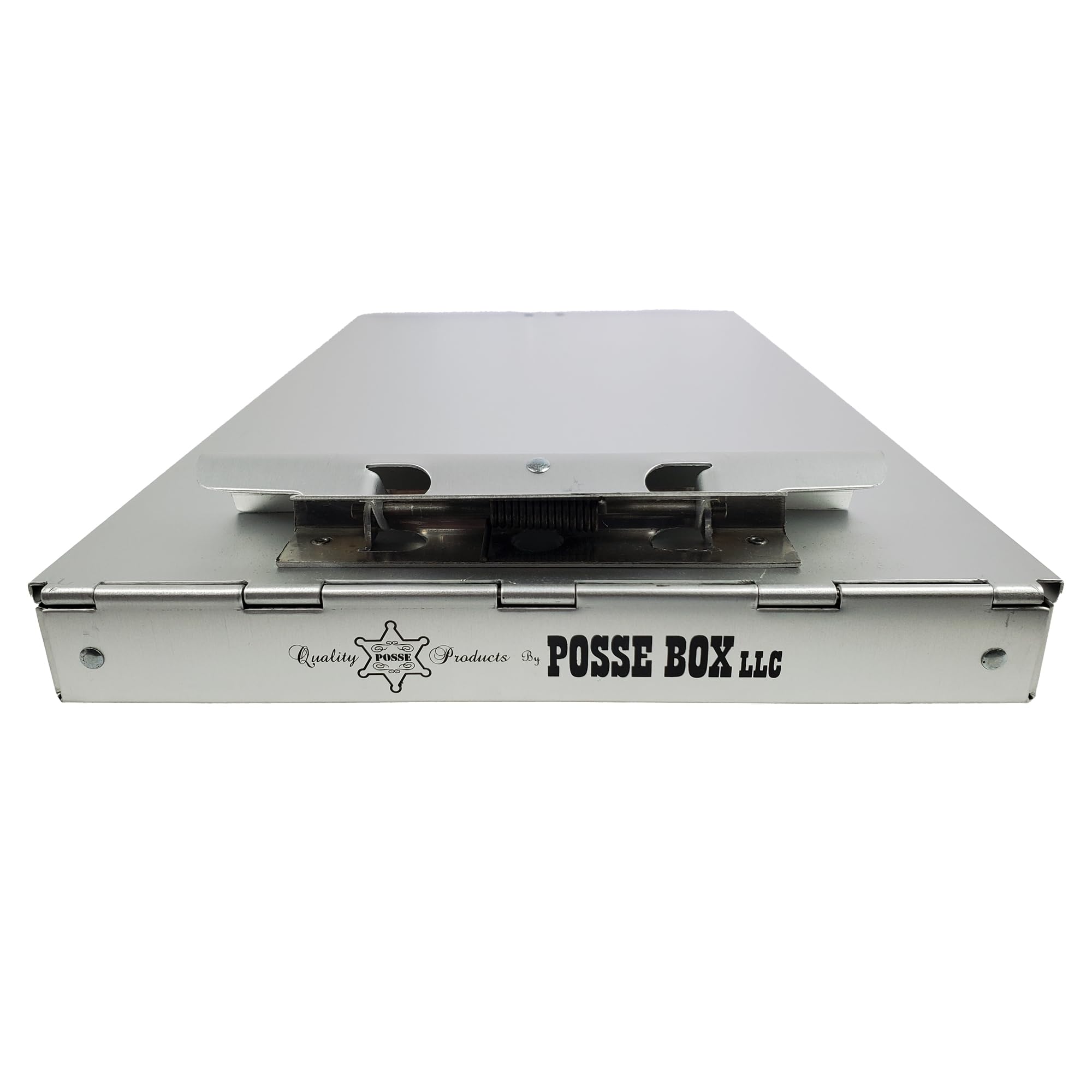 Posse Box - Untere Öffnung mit einem Fach Klemmbrett in legaler Größe PJ-32L, eloxiertes Aluminium, silberfarben, 41,6 x 24,9 x 2,5 cm, Aufbewahrungs-Organizer
