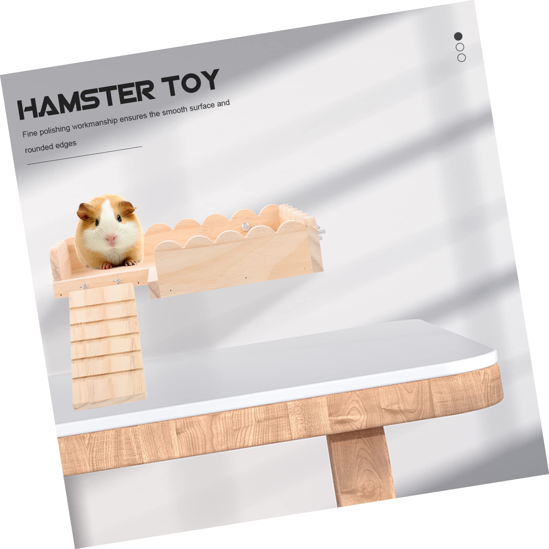 Jouet Plateforme pour Hamster en Bois, Support de Cage Khaki