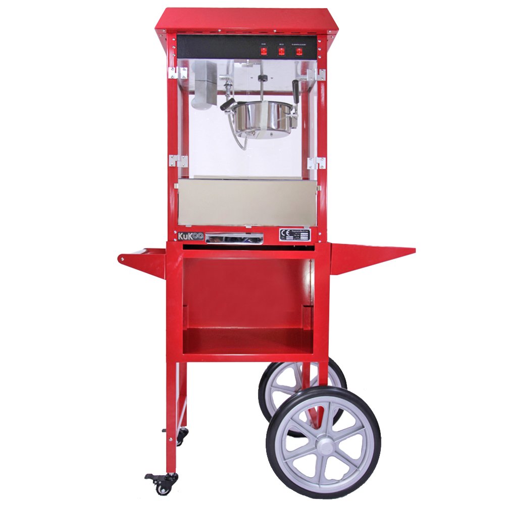 Kukoo - Macchina per Fare i Popcorn 230g in Acciaio Inossidabile con Carrello