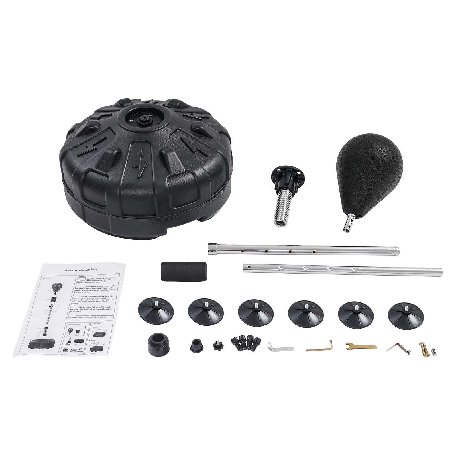 Punching Ball de altura ajustable 120-160 cm, pera de boxeo de pie con resorte de rebote de 90°, pelota de boxeo para niños, adolescentes y adultos, entrenamiento en casa, gimnasio y