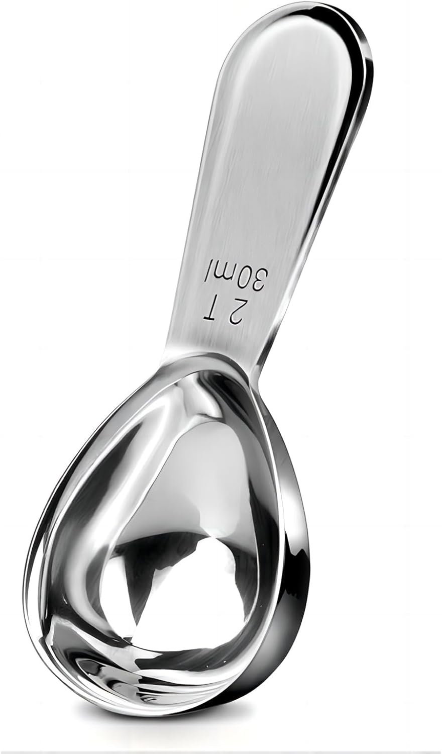 GREATLINK Coffee Scoop for Ground Coffee 2 Tablespoon Measuring Spoon, Small 18/8 Stainless Steel Exact Measuring Spoon for Tea Sugar Flour Metal Coffee Scooper for canisterss/jars (30ml,1 Pcs)
