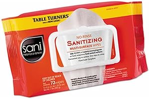 No-Rinse Sani Wipes Multi-Surface 9&quot; x 8&quot; Softpack