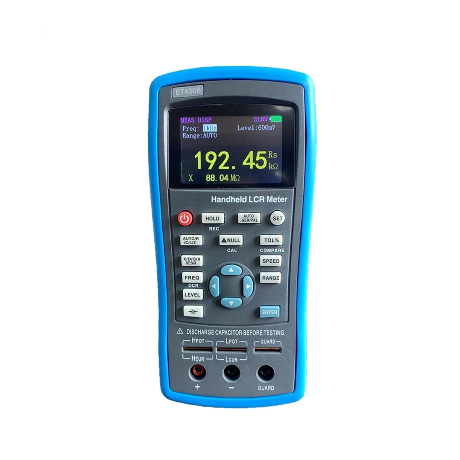 Miernik LCR, Cyfrowy miernik wyświetlacza LCR mostkowy ET43 USB Przenośny o wysokiej precyzji pojemnościowy indukcyjny test rezystancji,Zapis danych(ET433)