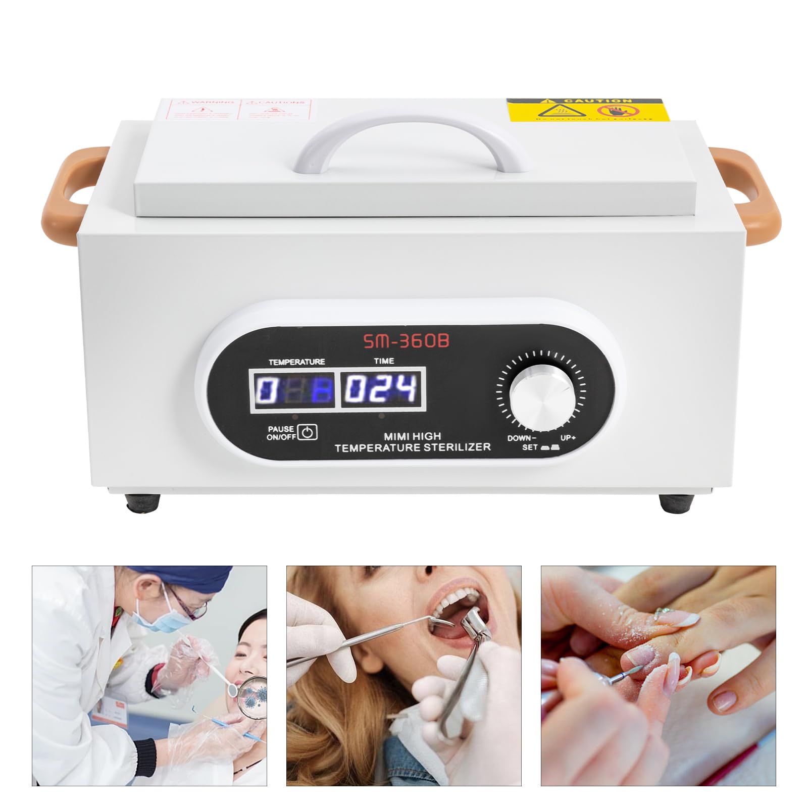 Sterilizzatore ad aria calda, 300 W, sterilizzatore con tempo, indicatore di temperatura e timer, sterilizzatore per manicure, sterilizzatore autoclave per strumenti chirurgici e unghie
