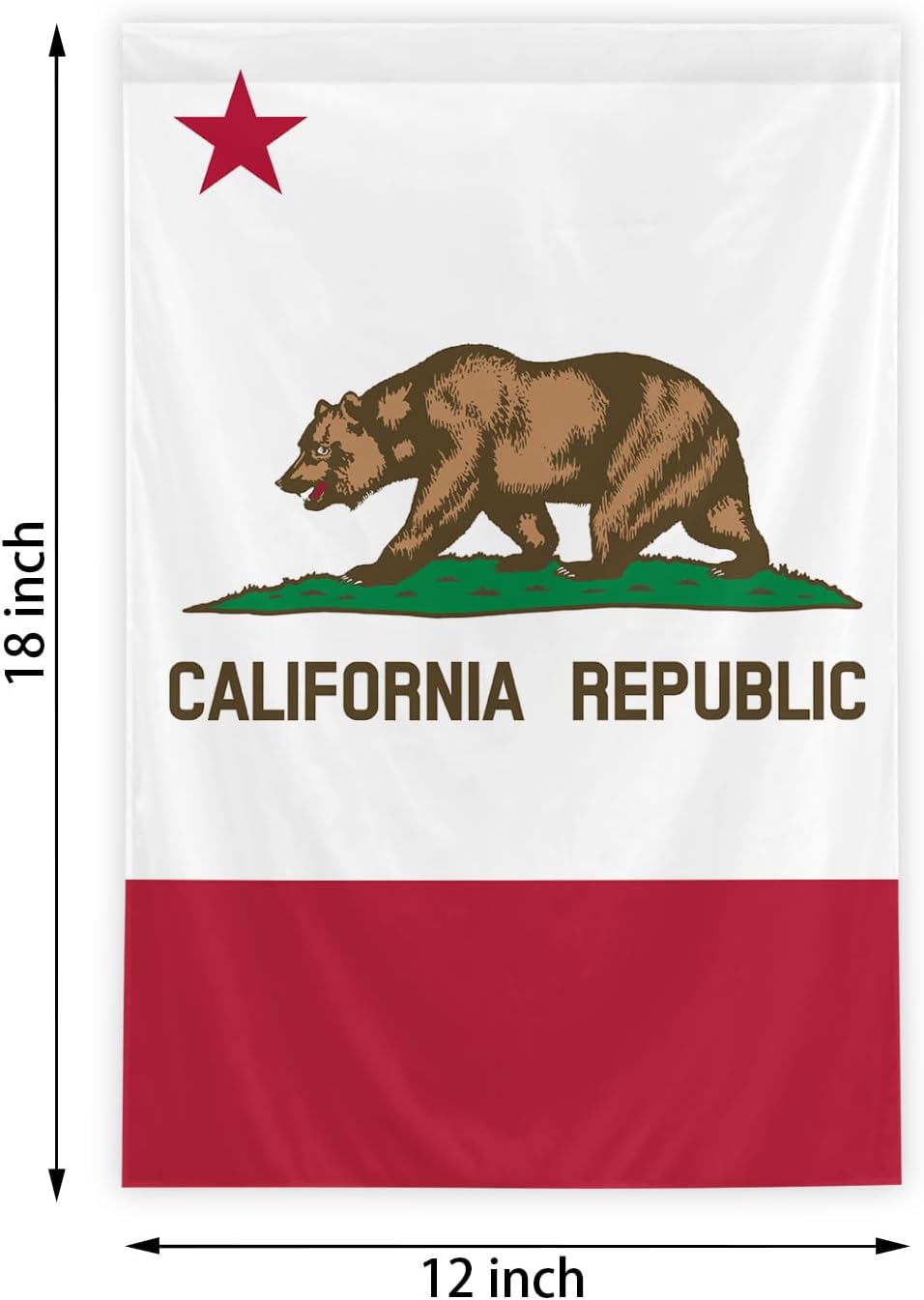 California State Garden Flag, 12x18 Inch Double-Sided, Vivid Color Californian State National Bear Garden Flags, for Indoor Outdoor Party Home Lawn Decor - Image 2