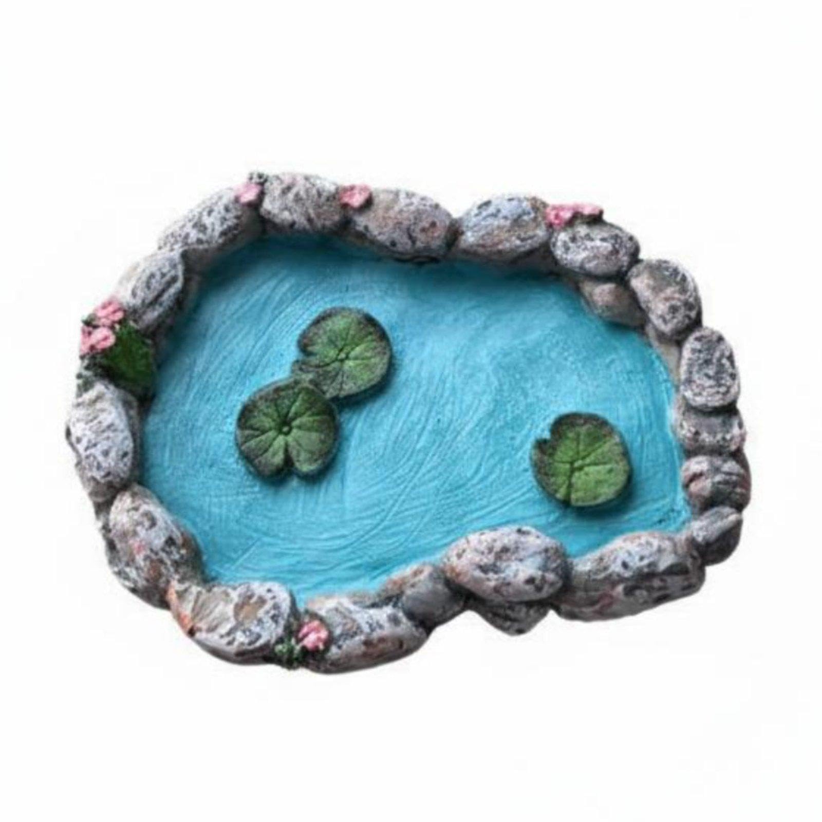 Resin Lotus Pond Decor Handmade Miniature Pond Model Realistic Details Fairy Garden Accessories for Crafters, Hobbyists, Micro Landscapes, Desktop, Dioramas-image-10