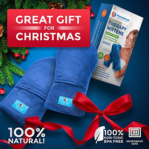 Microwavable Therapy Mittens With Flaxseed – Moist Heat Therapy Relief For Hands And Fingers In Cases Of Stiff Joints, Trigger Finger, Inflammation, Raynaud's, Carpal Tunnel – Natural Unscented Gloves #TOP2