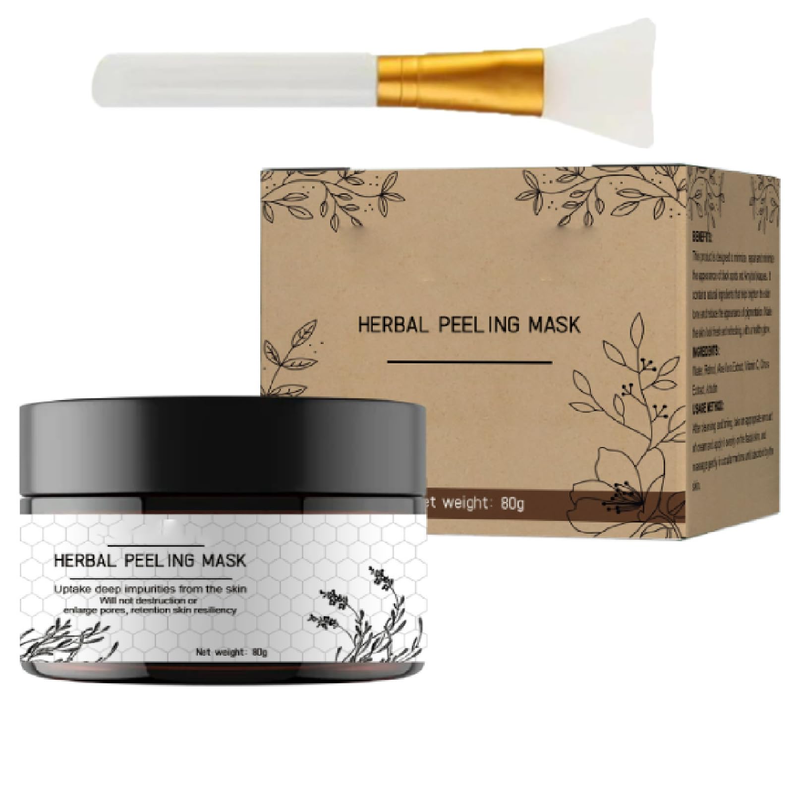 AwtseNatural Cleansing Black Tea Exfoliating Mask, Herbal Peeling Black Tea Mask Peel Off Face Mask, Natural Moisturizing Black Tea Mask for All Skin Types (1)