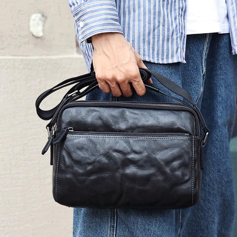 Single Shoulder Bag for Men Casual Genuine Leather Crossbody for Daily Use