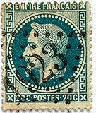  Authentique Timbre de Collection oblitéré de 1867. No 29 A. Napoléon III lauré 20c Bleu. par des Livres Express.