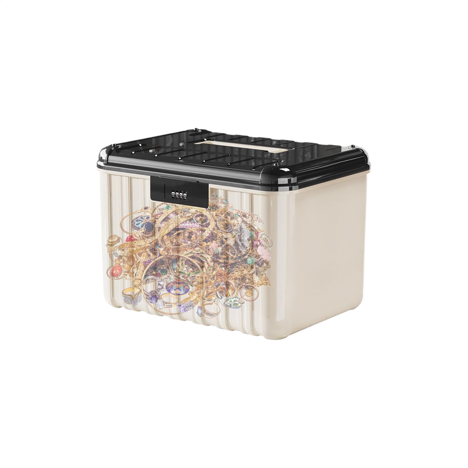 Lockable Storage Box - 4-Digit Combination Safe Organizer, Hunting Gear Container Secure Bin for Tools Documents Keys Money | Outdoor Deck Dorm College Patio Office Home Storage Solution