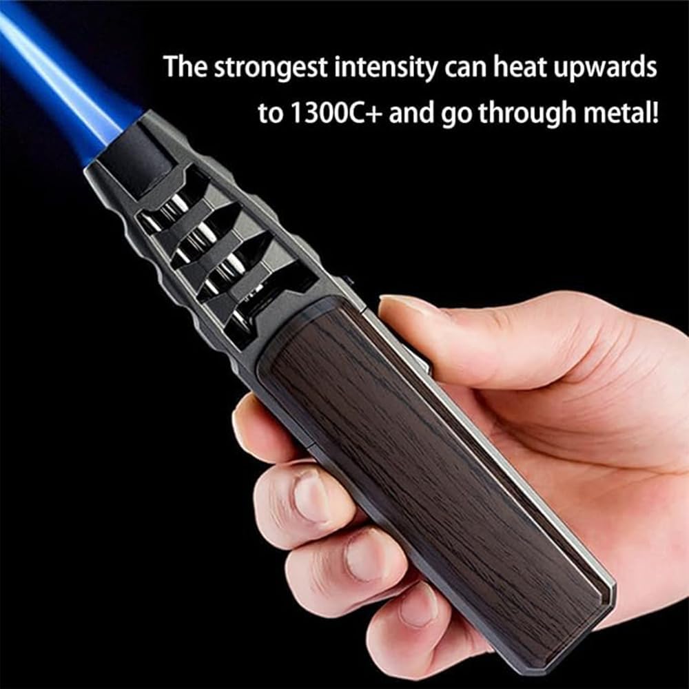 Briquet Brite Fire Brightfire - Briquet torche rechargeable - Briquet sans flamme rechargeable - Briquet électrique lumineux - Briquet rechargeable Britefire (noir + bois)