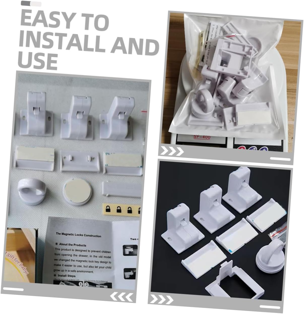 4sets Cupboard Locks Girl Safety Locks for Cupboard Doors Easy Install