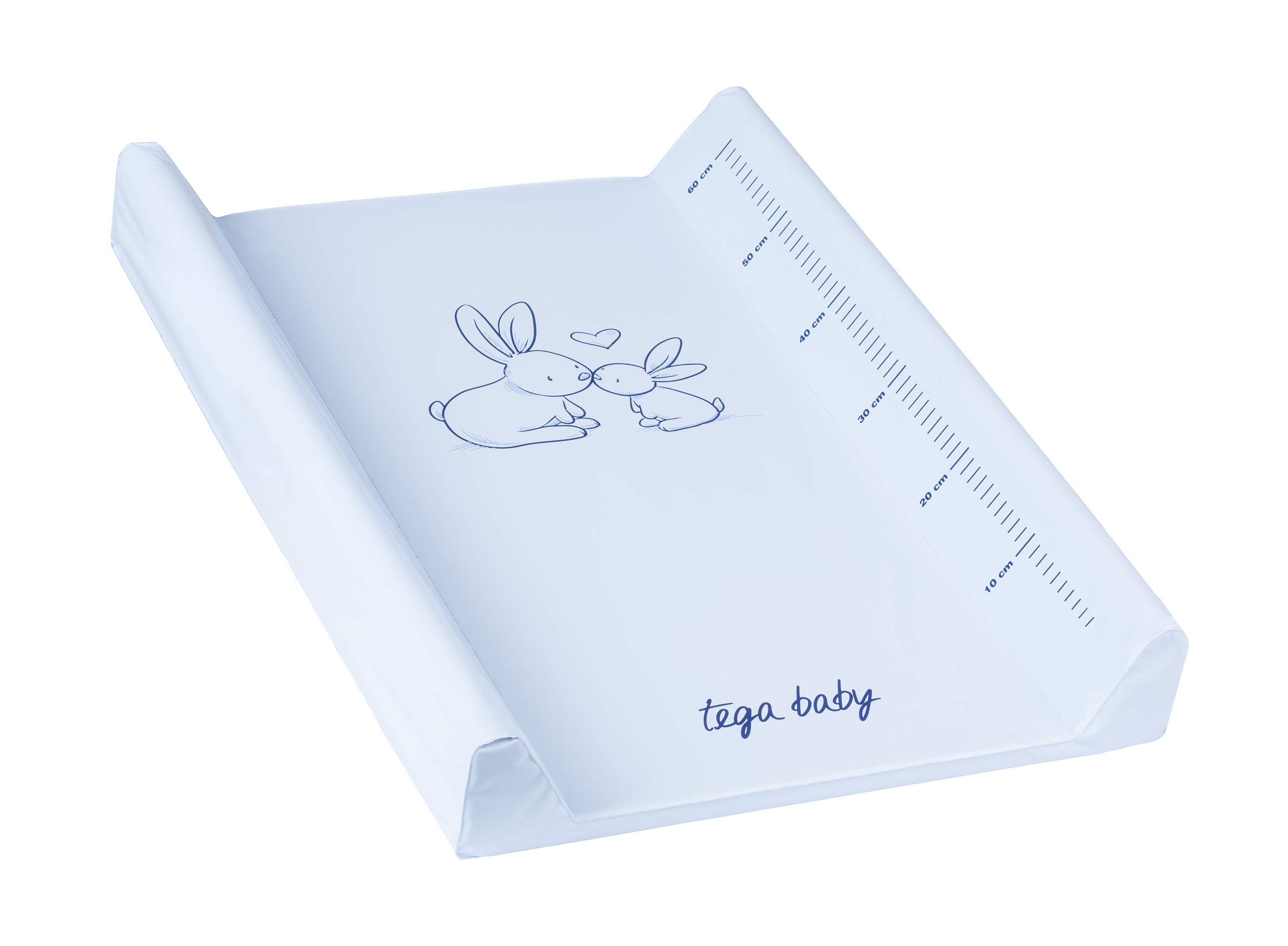 Matelas plan à langer luxe pour bébé 48,5 X 70 cm Blanc Lapin