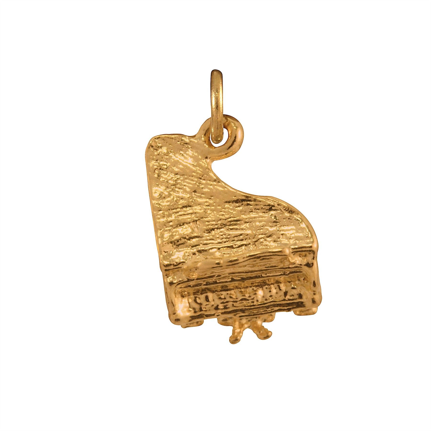 JewelleryBox Charm Sayers London in Oro Giallo 9kt a Forma di Elegante Pianoforte a Coda