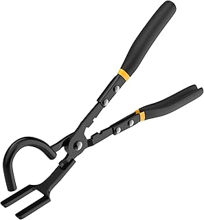 Renekton Heavy Duty Exhaust Hanger Removal Pliers, Separates Rubber Supports from Exhaust Hanger Brackets, 25 Degree Offset for Access in Hard to Reach Places