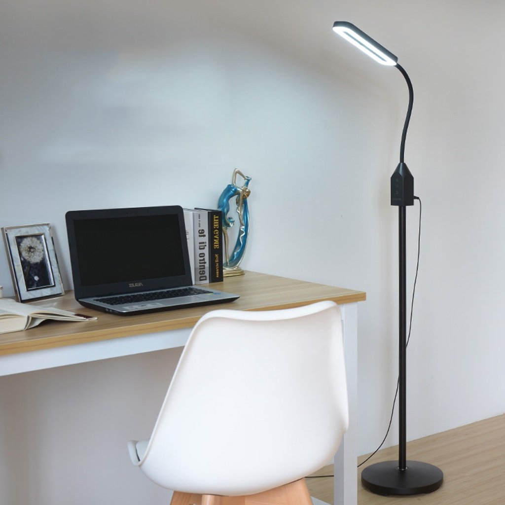 Lampe à sol LED avec interrupteur tactile noir réglable