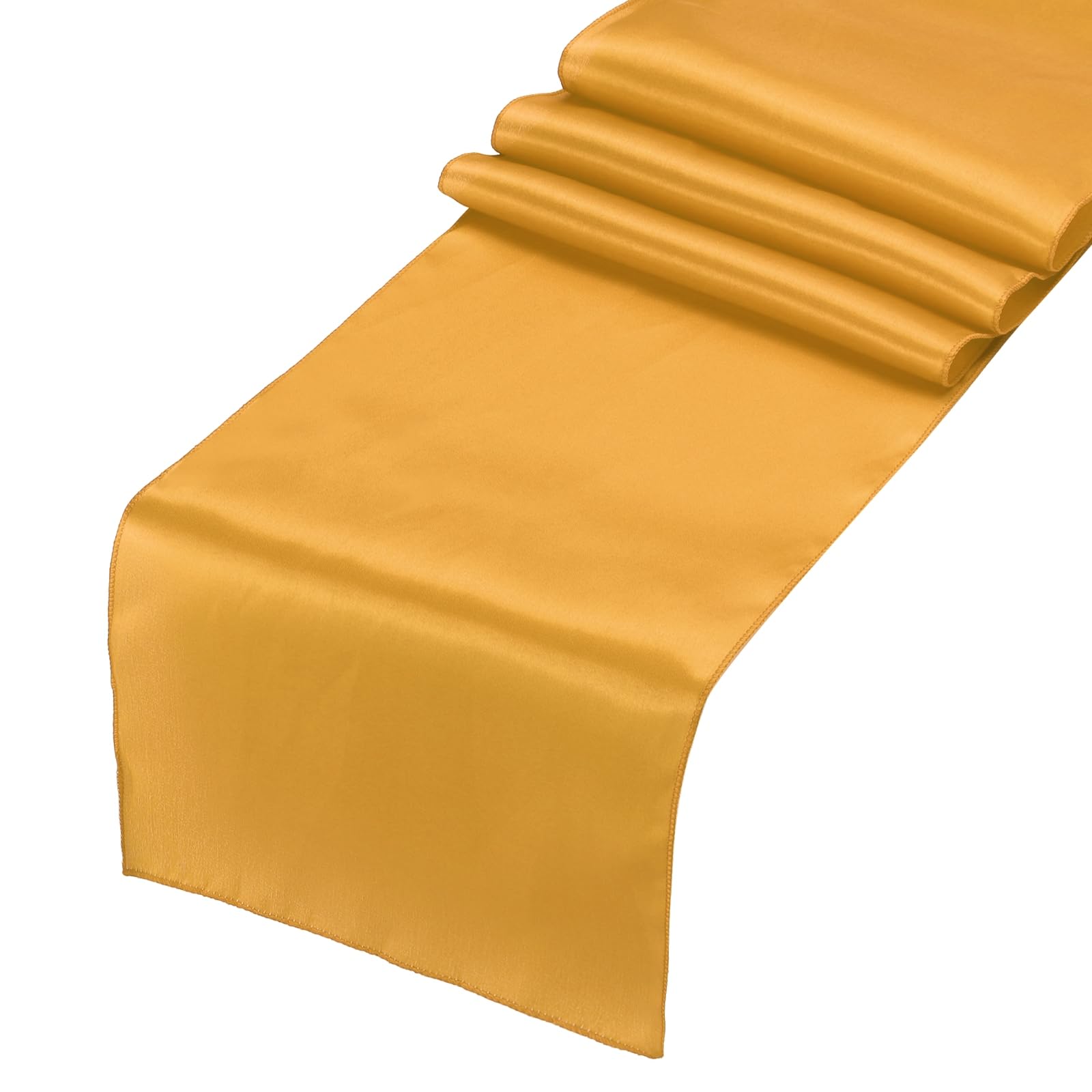 Chemin de table en satin orange métallisé décoration anniversaire mariage 30x274 cm uxcell