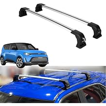 ERKUL Roof Rack Cross Bars for Kia Soul 2020-2026 | Upgraded Aero Aluminum Crossbars with Anti Theft Lock for Rooftop | Compatible with Fixed Points Roofs - Silver