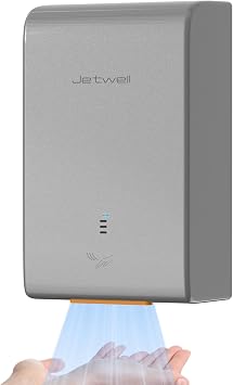 JETWELL ADA Compliant Hand Dryer Model JW2825 Silver ABS Plastic | Hardwired or Plug-In, AC 110V-130V