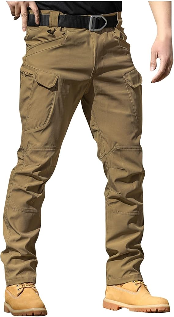 OIOLOYJM Military Cargo Pants for Men Hiking Relaxed Fit Work Waterproof Stretch Tactical Lightweight Outdoor Travel Pant